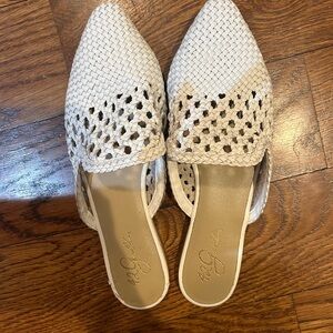 42 GOLD Ivory Woven Mules